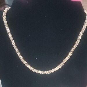 Elegant Gold-Tone Rope Chain Necklace